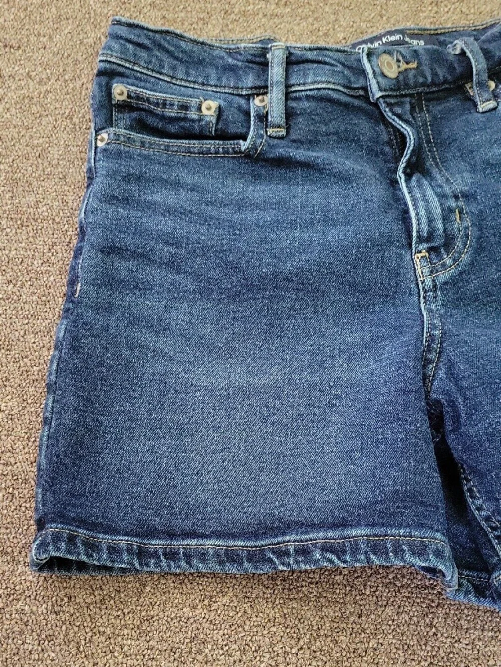 Calvin Klein Jeans Women's Dark Blue High Rise Denim Shorts Size 8